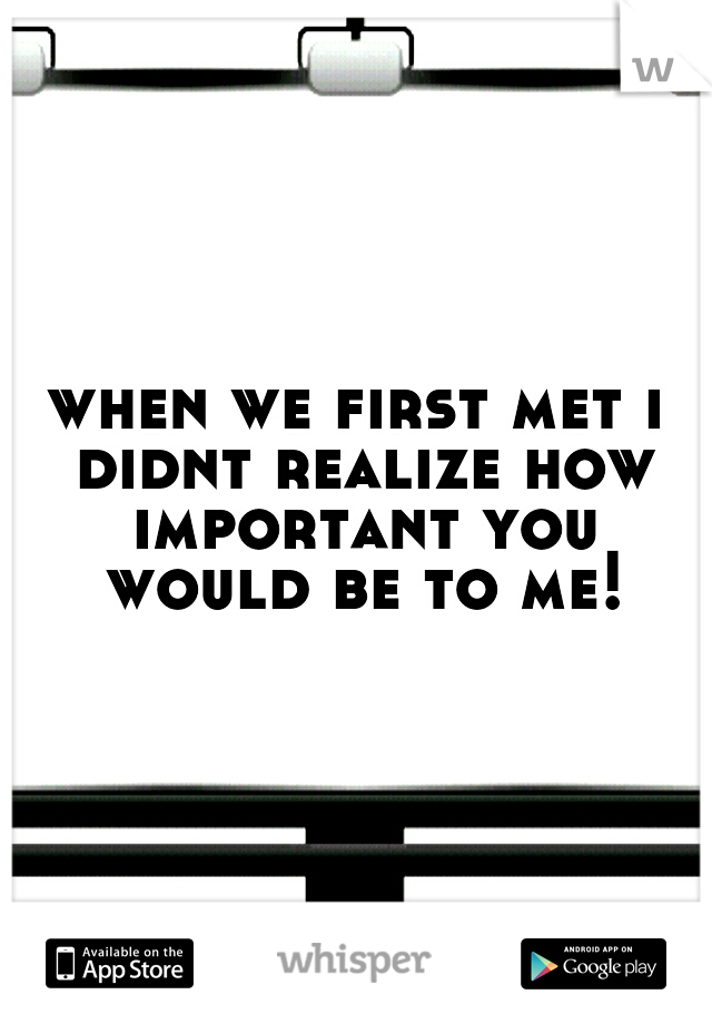 when we first met i didnt realize how important you would be to me!
