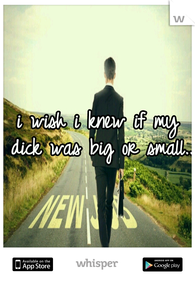 i wish i knew if my dick was big or small...