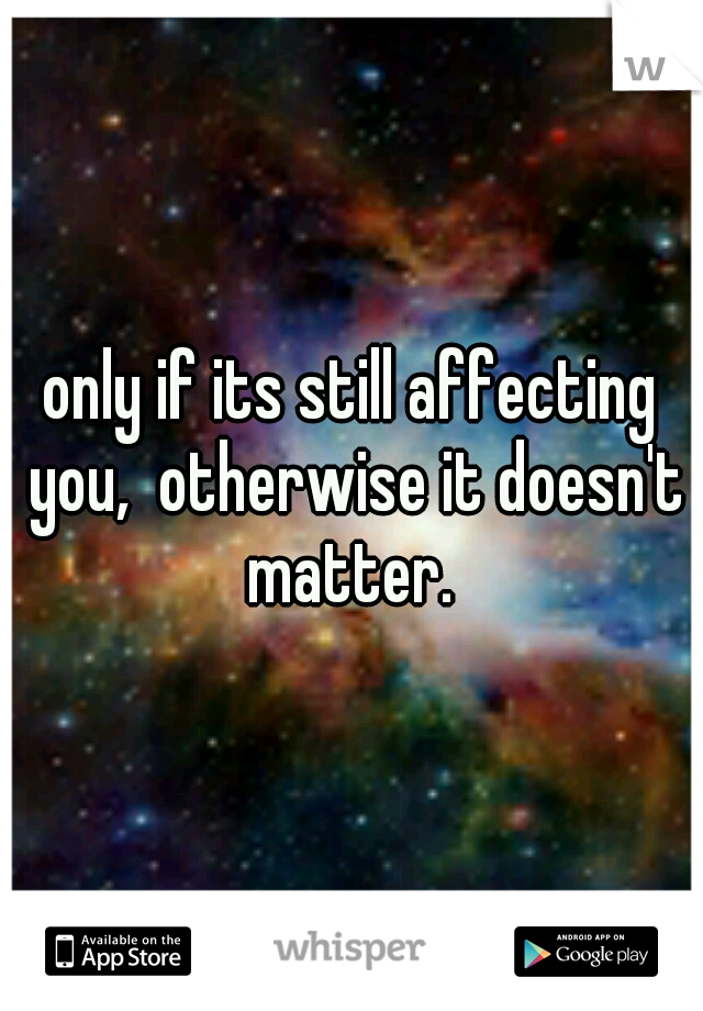 only if its still affecting you,  otherwise it doesn't matter. 