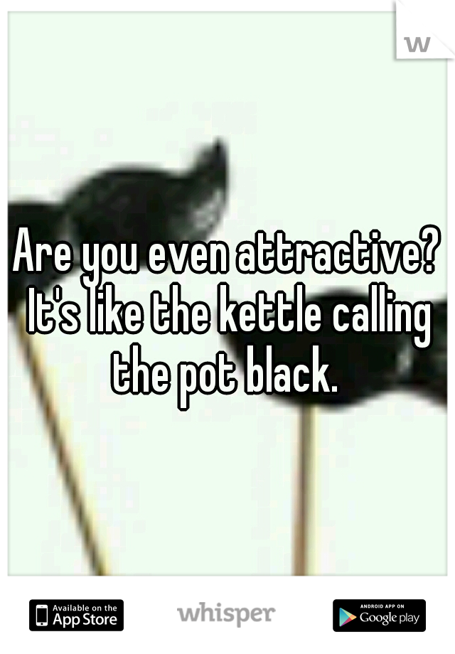 Are you even attractive? It's like the kettle calling the pot black. 