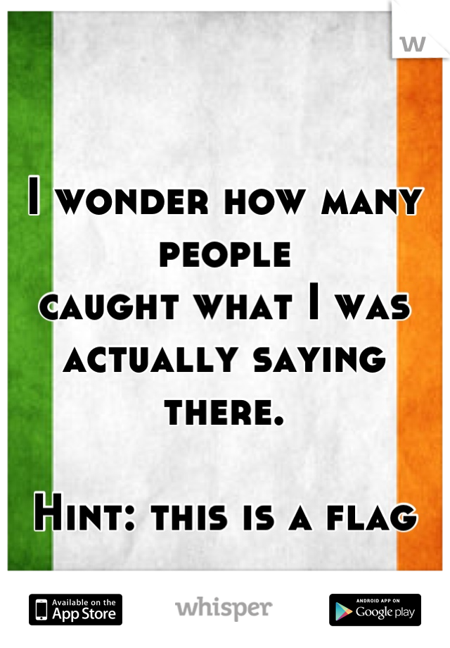 I wonder how many people 
caught what I was actually saying there.

Hint: this is a flag


