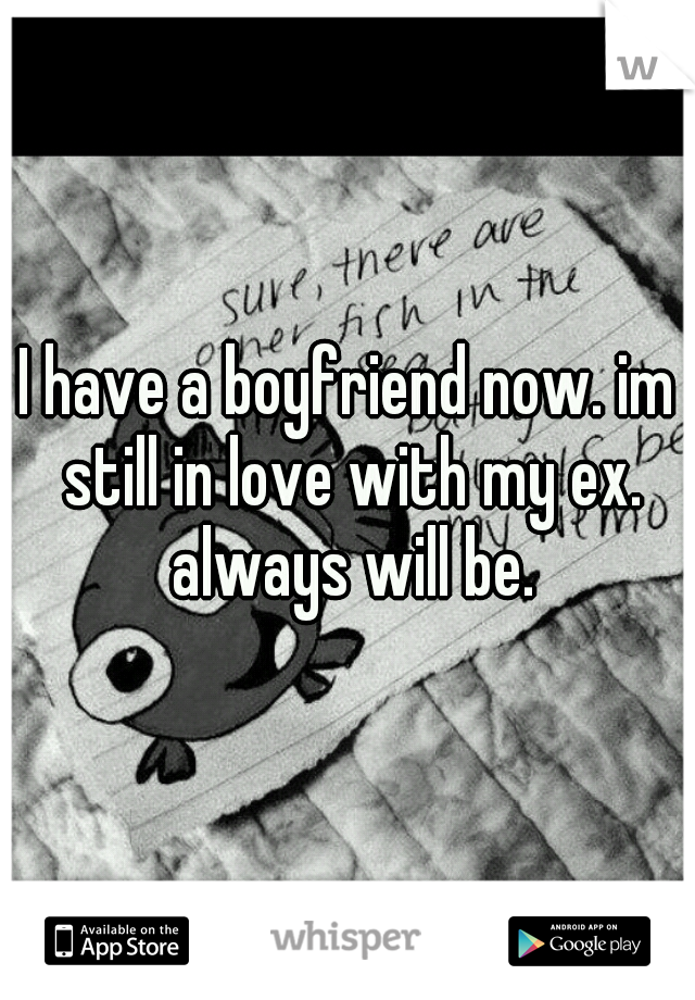 I have a boyfriend now. im still in love with my ex. always will be.