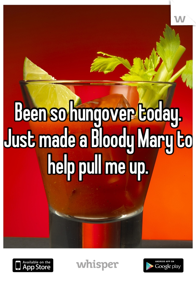 Been so hungover today. Just made a Bloody Mary to help pull me up.