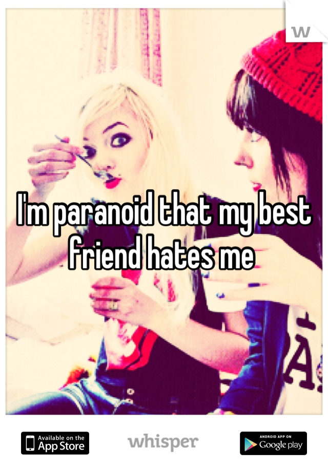 I'm paranoid that my best friend hates me 