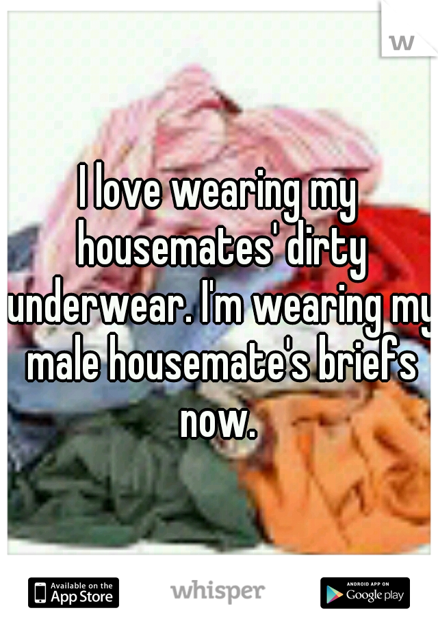 I love wearing my housemates' dirty underwear. I'm wearing my male housemate's briefs now. 