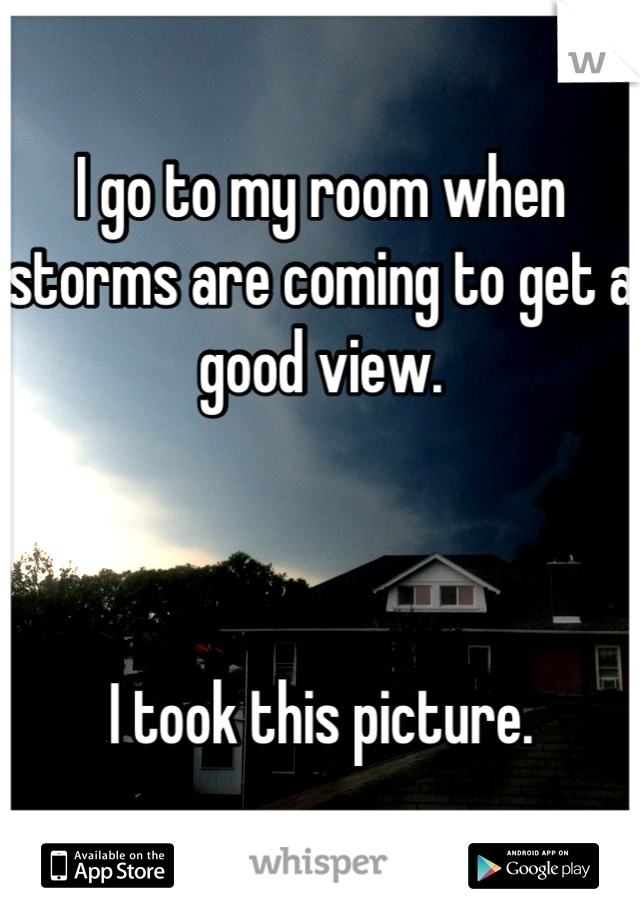 I go to my room when storms are coming to get a good view.



I took this picture.
