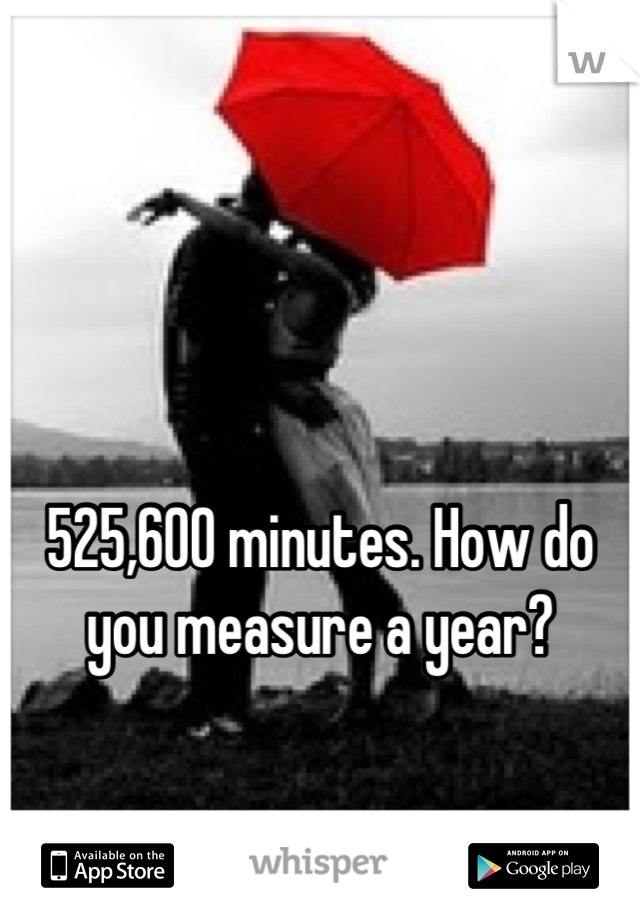 


525,600 minutes. How do you measure a year?