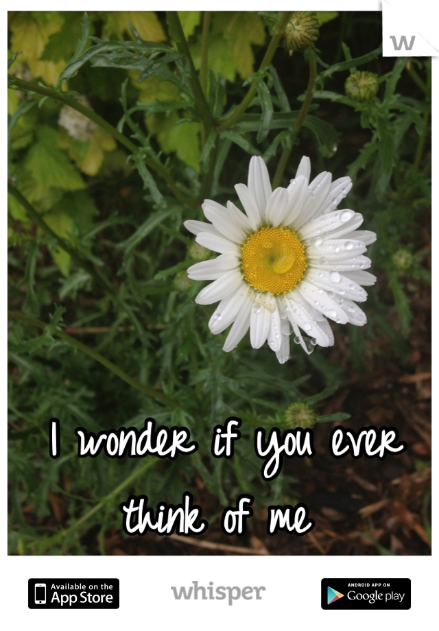 I wonder if you ever think of me 