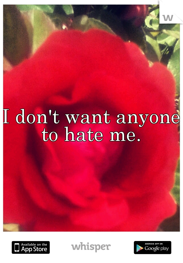 I don't want anyone to hate me. 