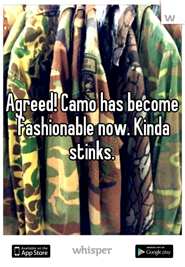 Agreed! Camo has become fashionable now. Kinda stinks. 