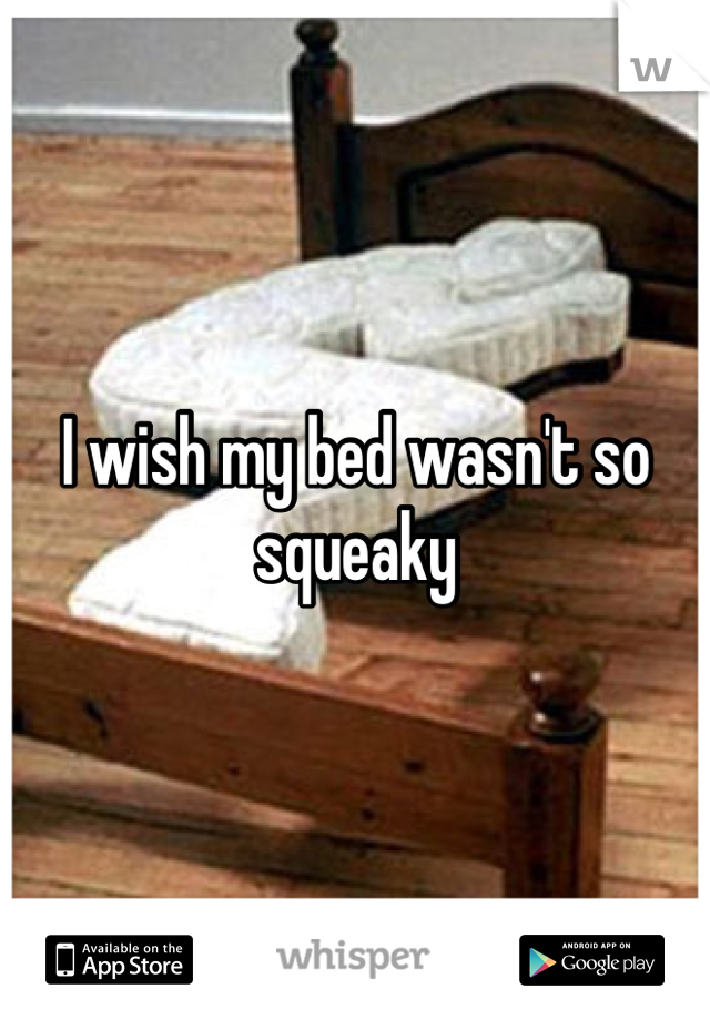 I wish my bed wasn't so squeaky