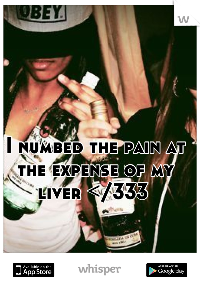 I numbed the pain at the expense of my liver </333 