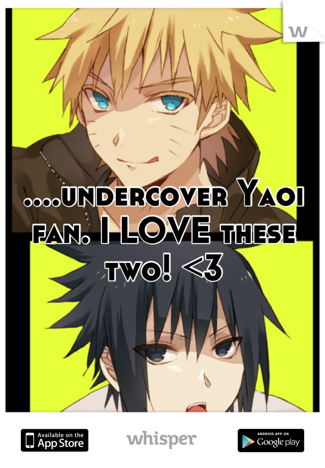 ....undercover Yaoi fan. I LOVE these two! <3
