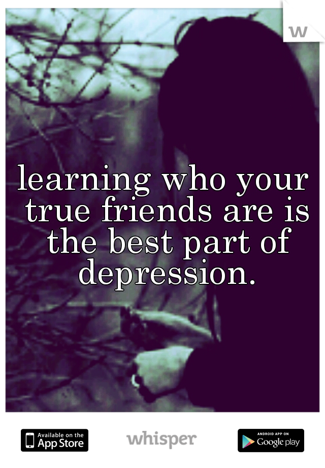 learning who your true friends are is the best part of depression.