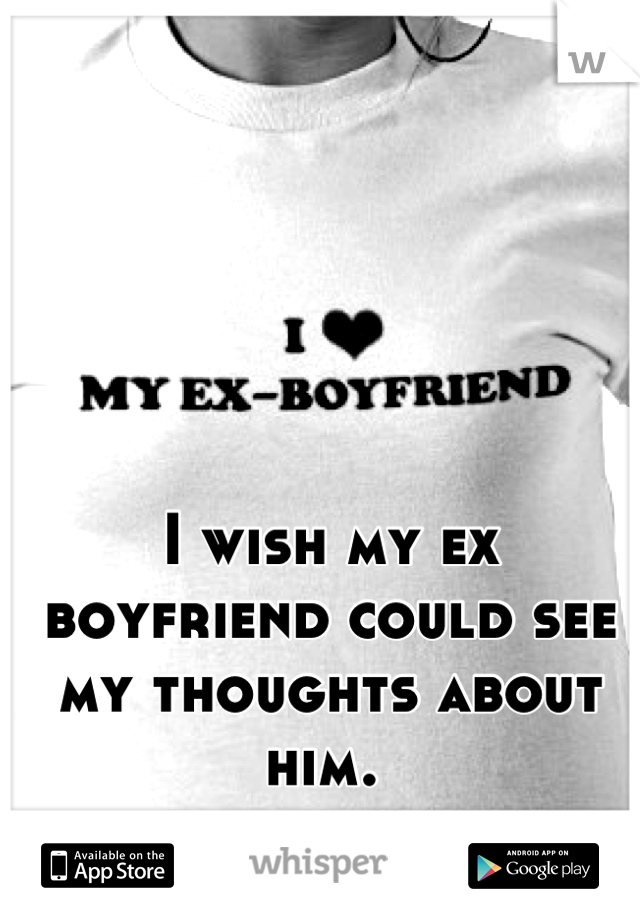 I wish my ex boyfriend could see my thoughts about him. 
