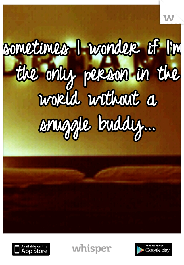 sometimes I wonder if I'm the only person in the world without a snuggle buddy...