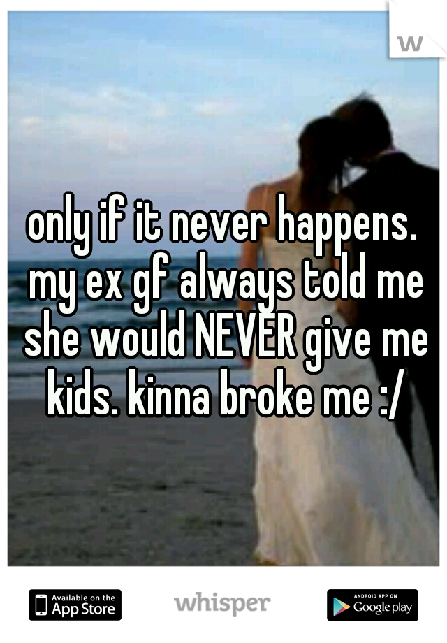 only if it never happens. my ex gf always told me she would NEVER give me kids. kinna broke me :/