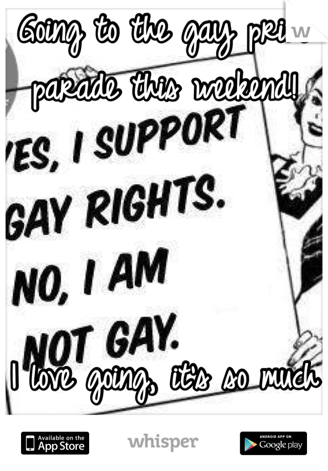 Going to the gay pride parade this weekend!




I love going, it's so much fun!