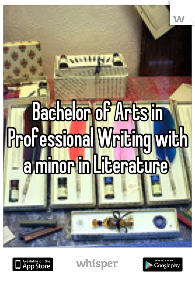 Bachelor of Arts in Professional Writing with a minor in Literature 