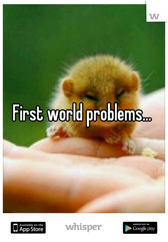 First world problems... 