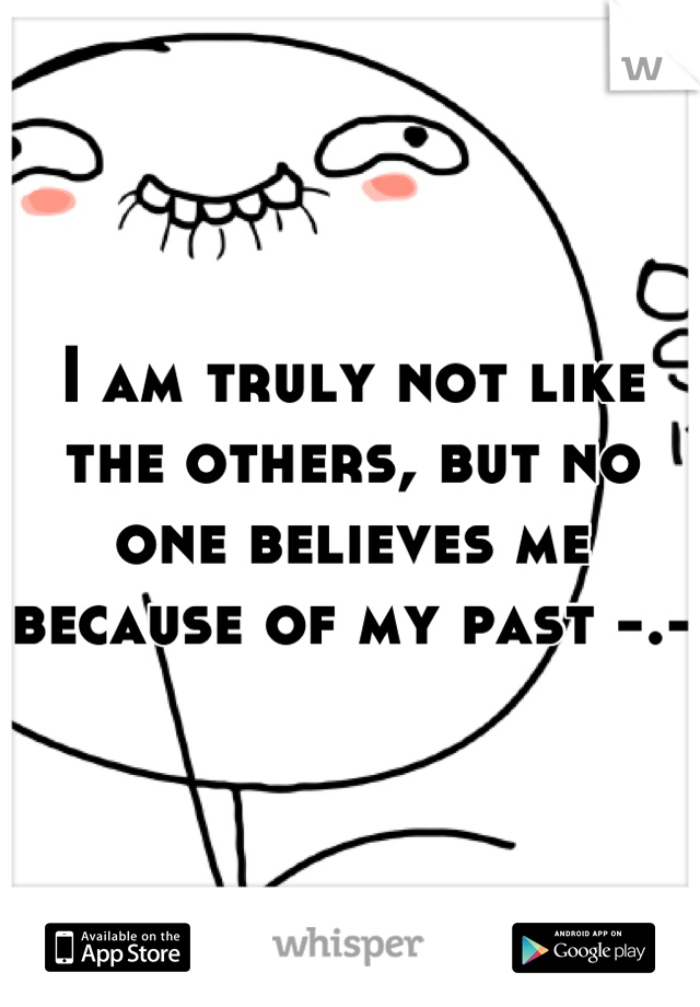 I am truly not like the others, but no one believes me because of my past -.-