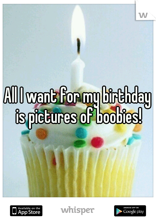 All I want for my birthday is pictures of boobies!