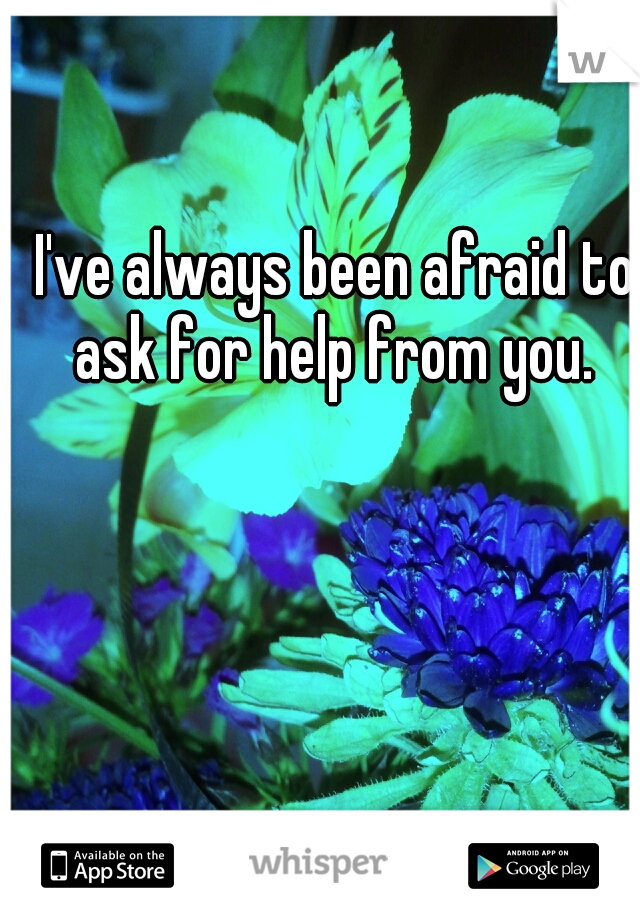 I've always been afraid to ask for help from you. 