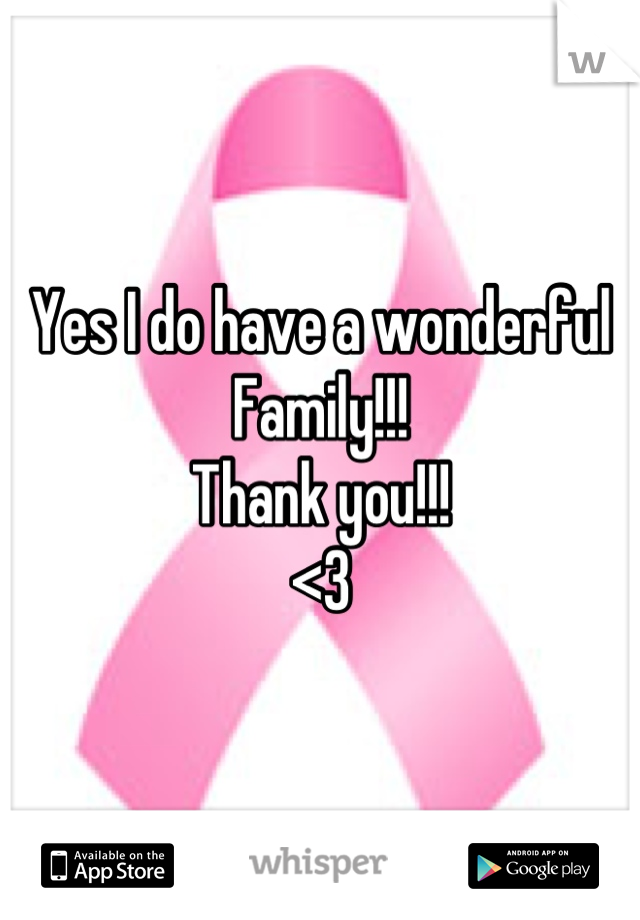 Yes I do have a wonderful
Family!!!
Thank you!!!
<3