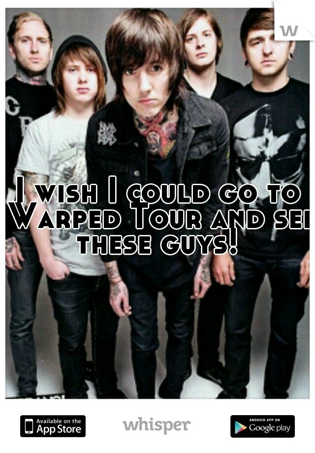 I wish I could go to Warped Tour and see these guys! 