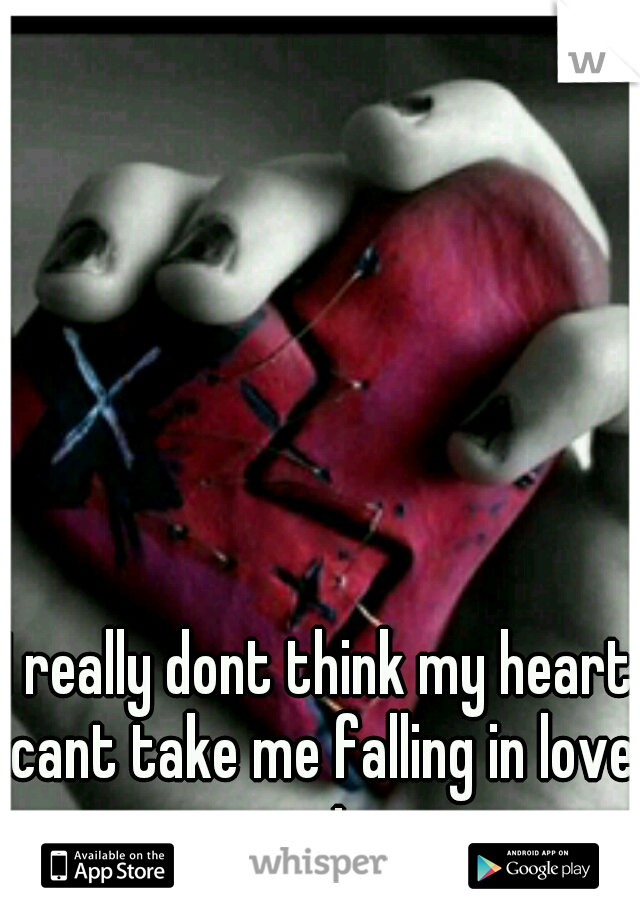 I really dont think my heart cant take me falling in love again. 