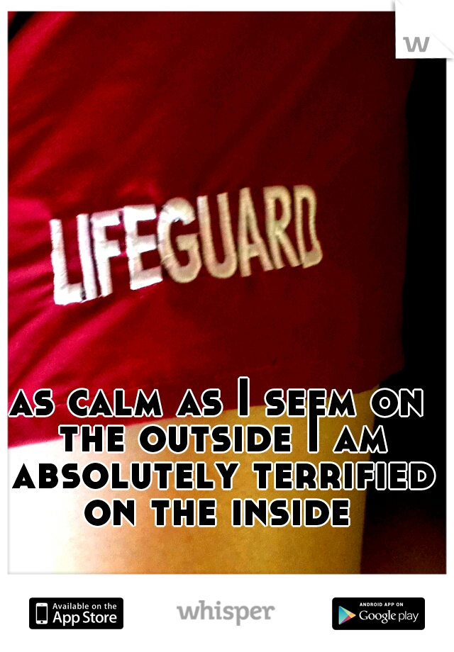 as calm as I seem on the outside I am absolutely terrified on the inside 