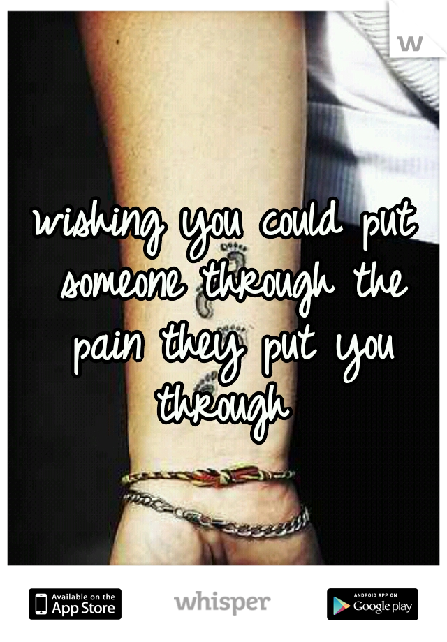 wishing you could put someone through the pain they put you through 