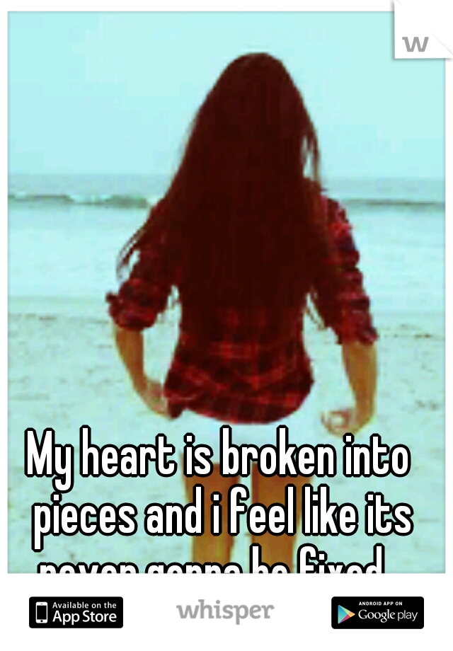 My heart is broken into pieces and i feel like its never gonna be fixed...