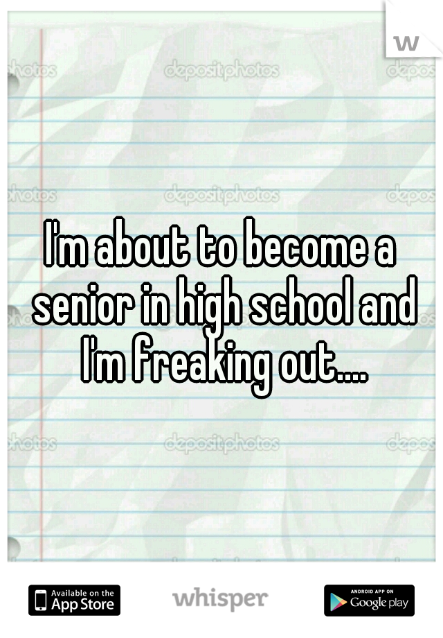 I'm about to become a senior in high school and I'm freaking out....