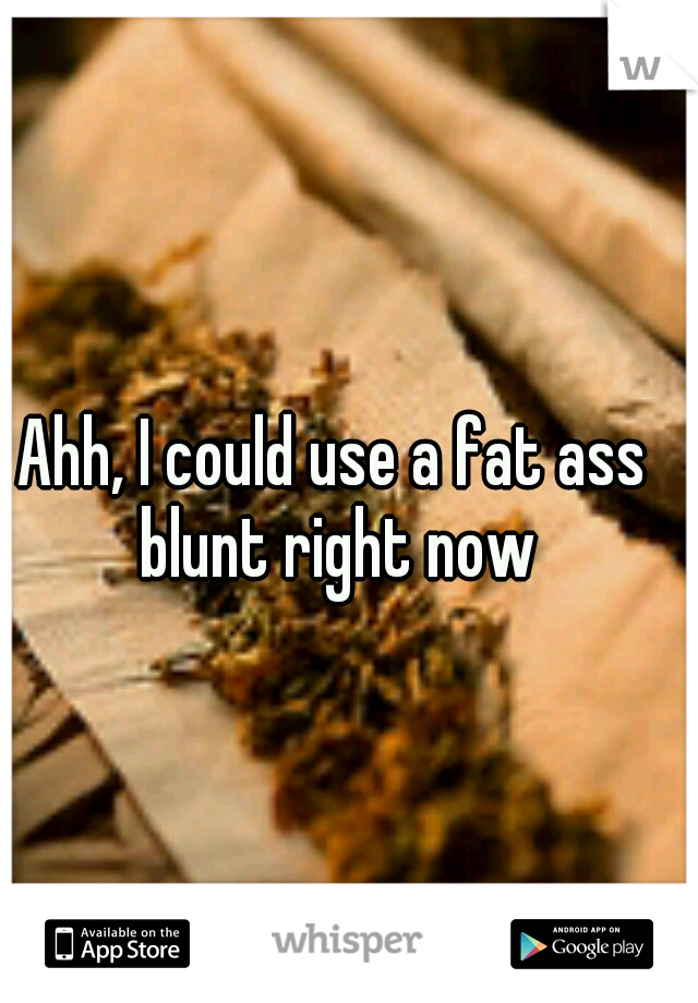 Ahh, I could use a fat ass blunt right now