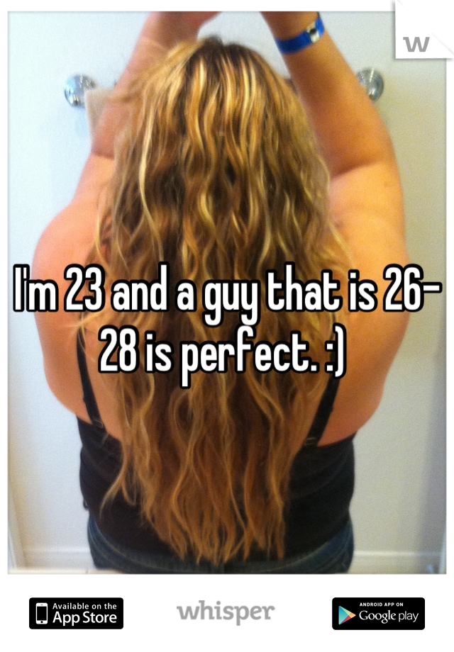 I'm 23 and a guy that is 26-28 is perfect. :) 