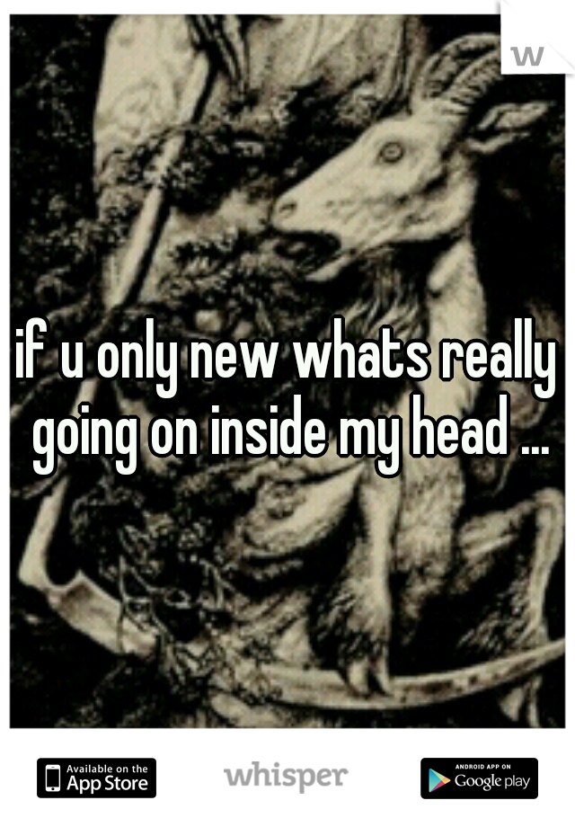 if u only new whats really going on inside my head ...