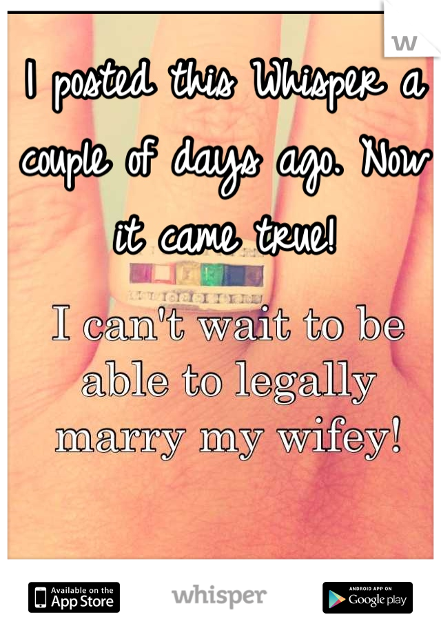 I posted this Whisper a couple of days ago. Now it came true!