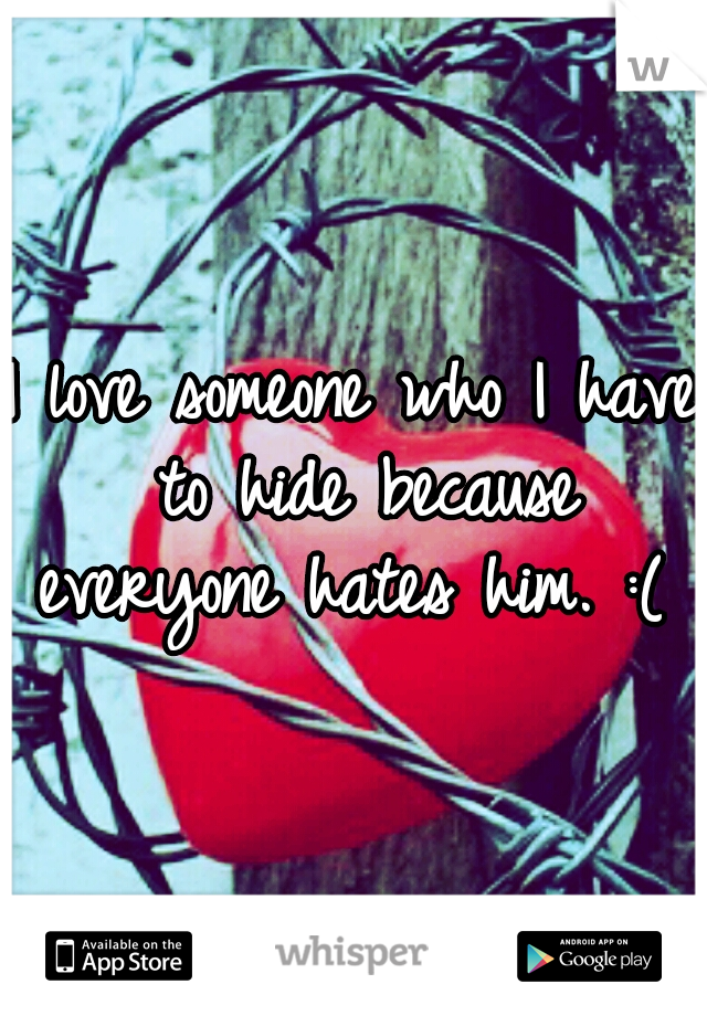 I love someone who I have to hide because everyone hates him. :( 