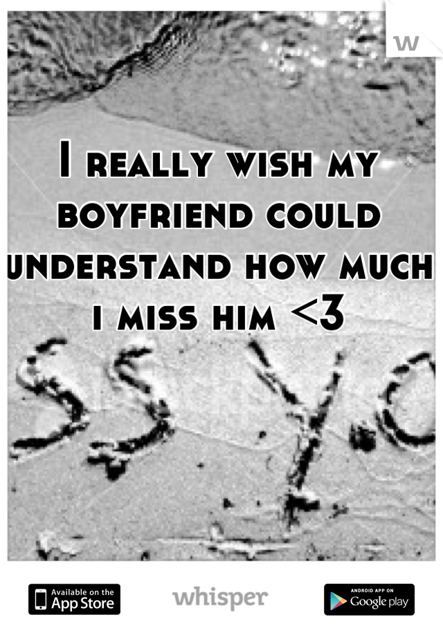 I really wish my boyfriend could understand how much i miss him <3