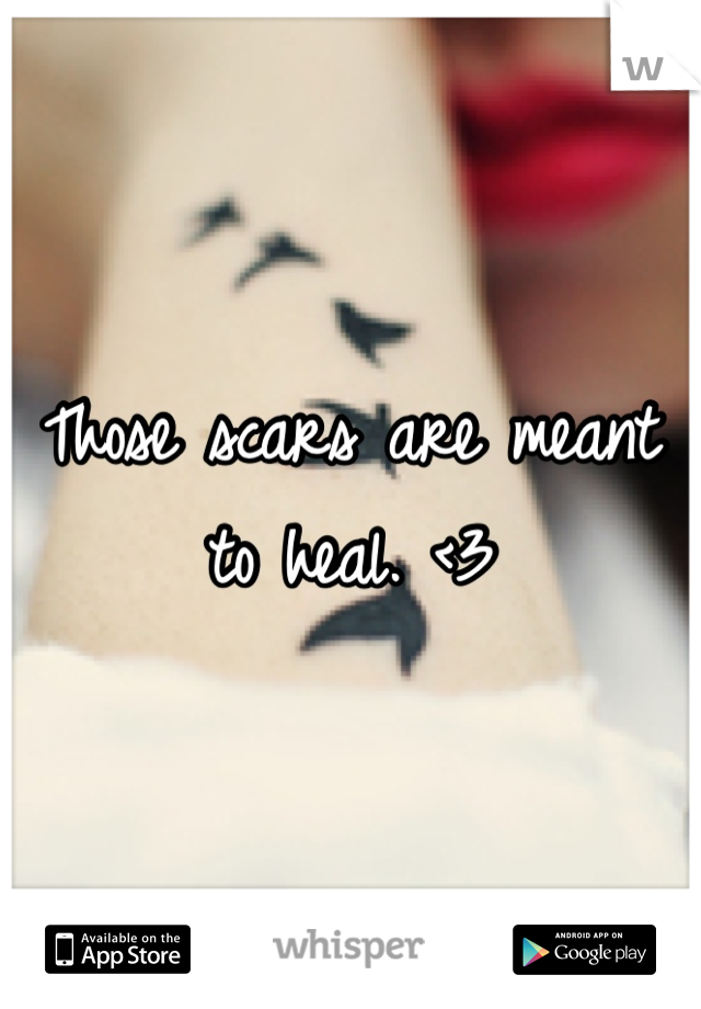 Those scars are meant to heal. <3