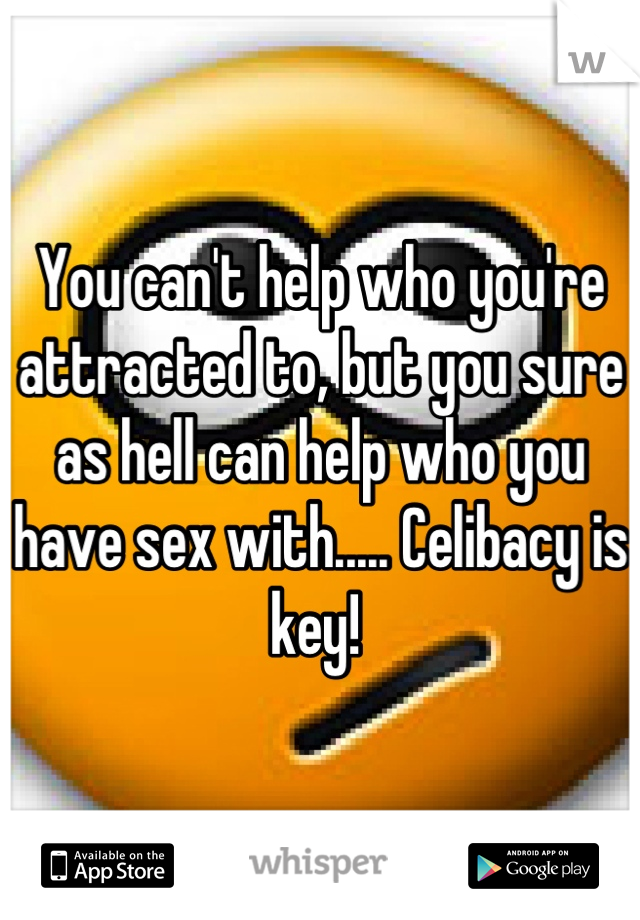 You can't help who you're attracted to, but you sure as hell can help who you have sex with..... Celibacy is key! 