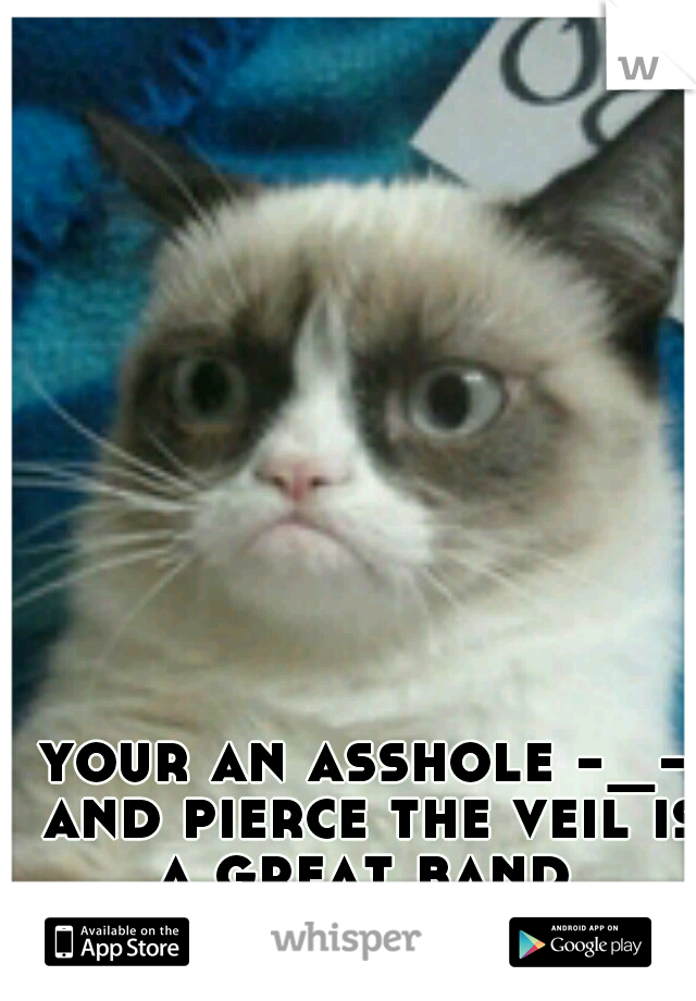 your an asshole -_- and pierce the veil is a great band 