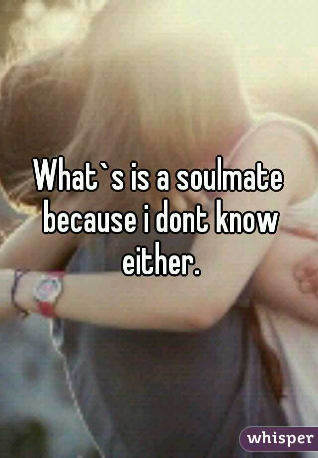 What`s is a soulmate because i dont know either.