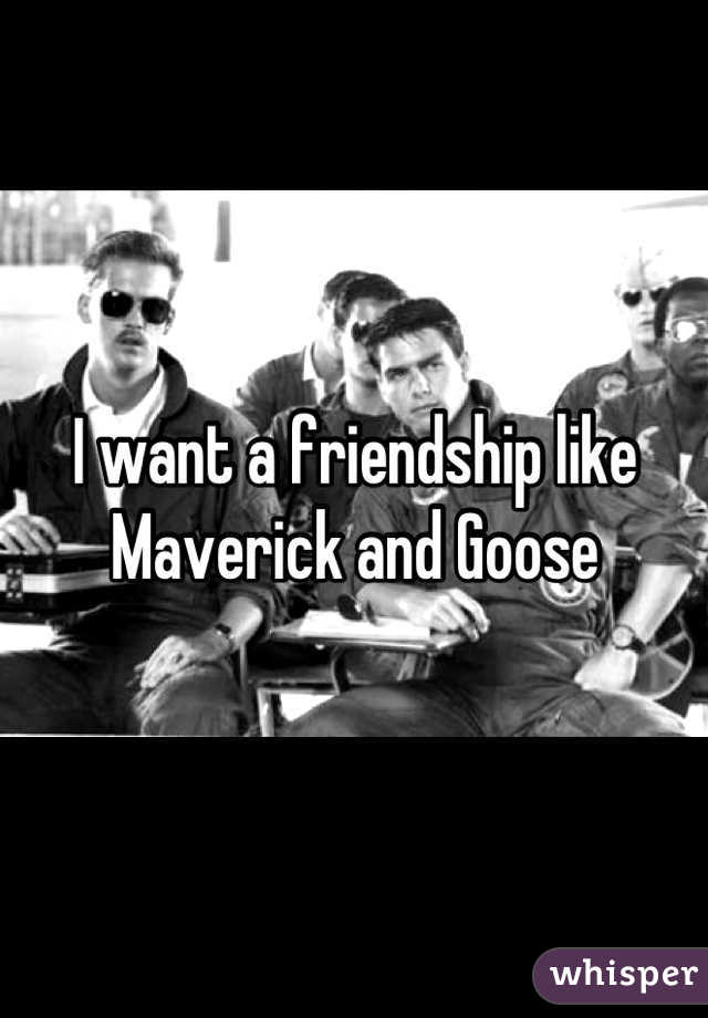 I want a friendship like Maverick and Goose