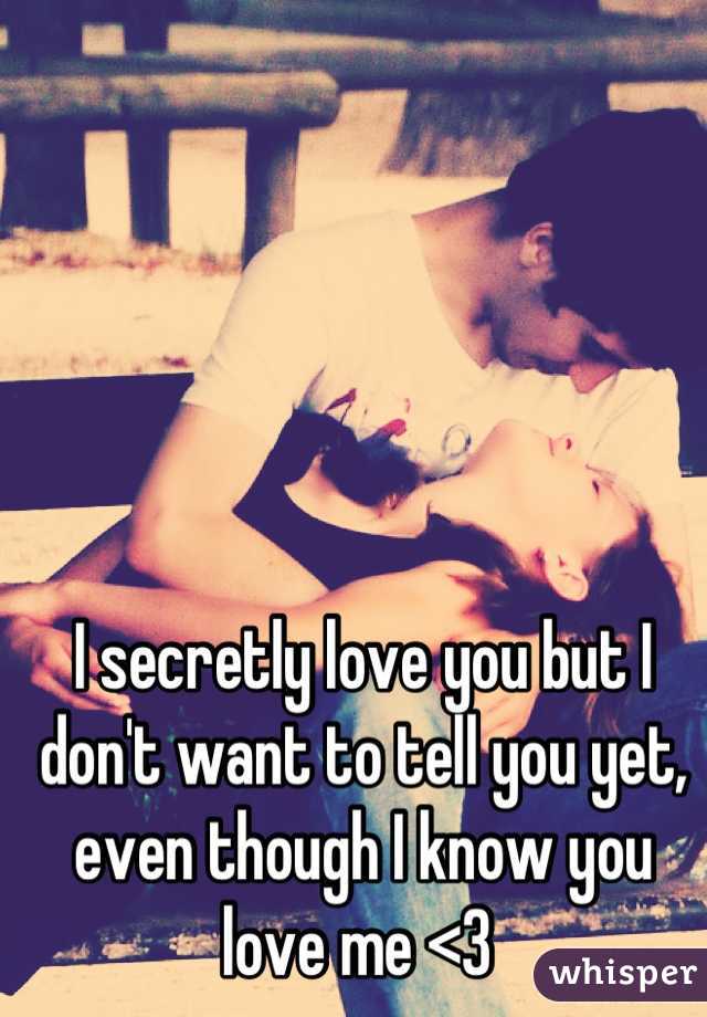 I secretly love you but I don't want to tell you yet, even though I know you love me <3 