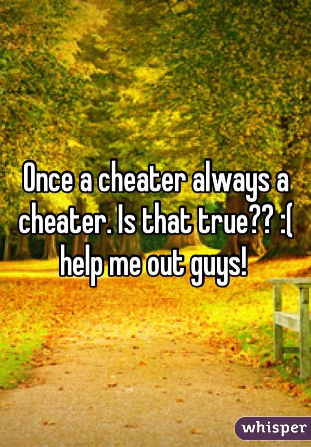 Once a cheater always a cheater. Is that true?? :( help me out guys! 