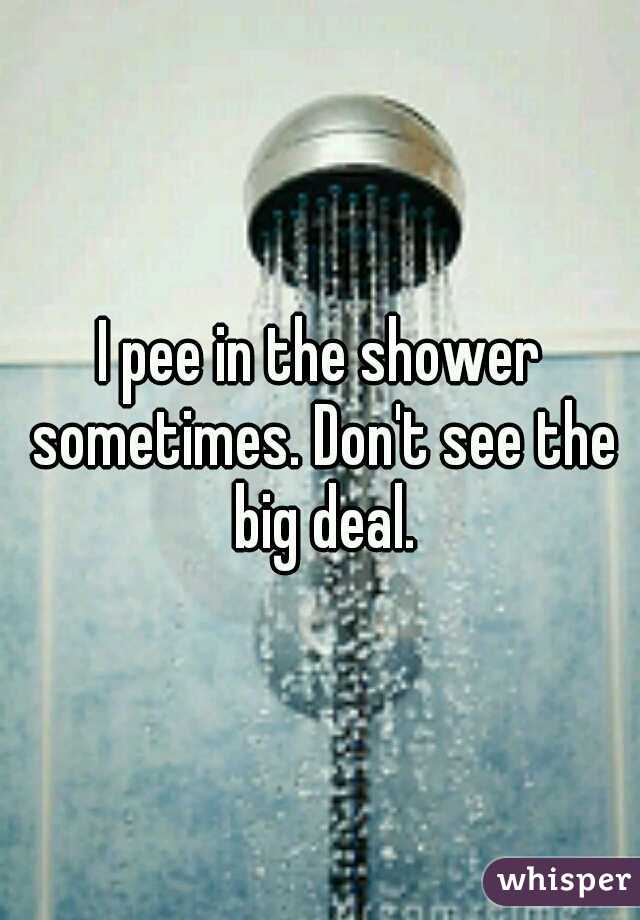 I pee in the shower sometimes. Don't see the big deal.
