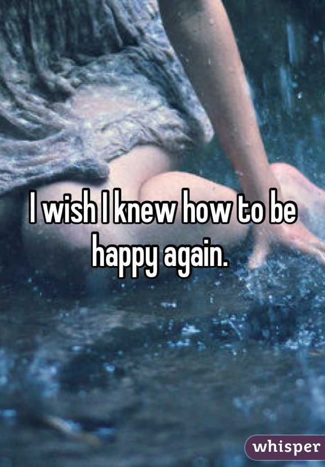 I wish I knew how to be happy again. 