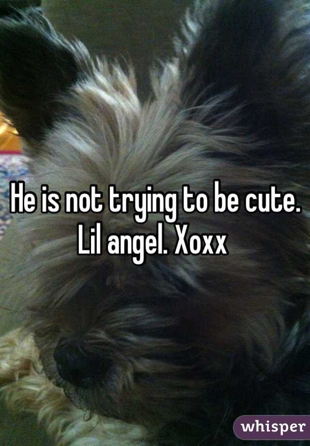 He is not trying to be cute. Lil angel. Xoxx 